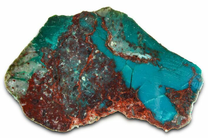 Polished Chrysocolla Slice - Bagdad Mine, Arizona #378878